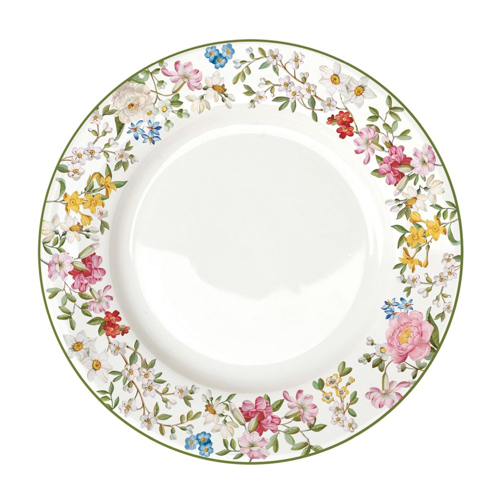 Service De 6 Assiettes Plates En Porcelaine Ø 26,5 cm Rêves De Jardin