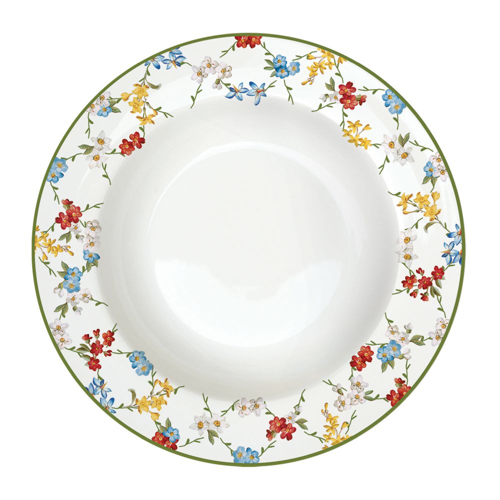 Set Of 6 Porcelain Soup Plates Ø 21.5 cm Garden Dreams