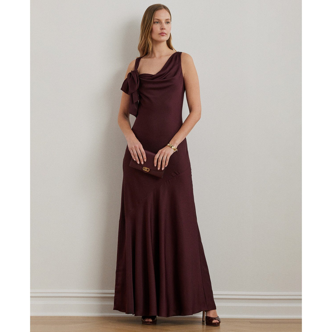 Women's 'Charmeuse Cowlneck' Gown
