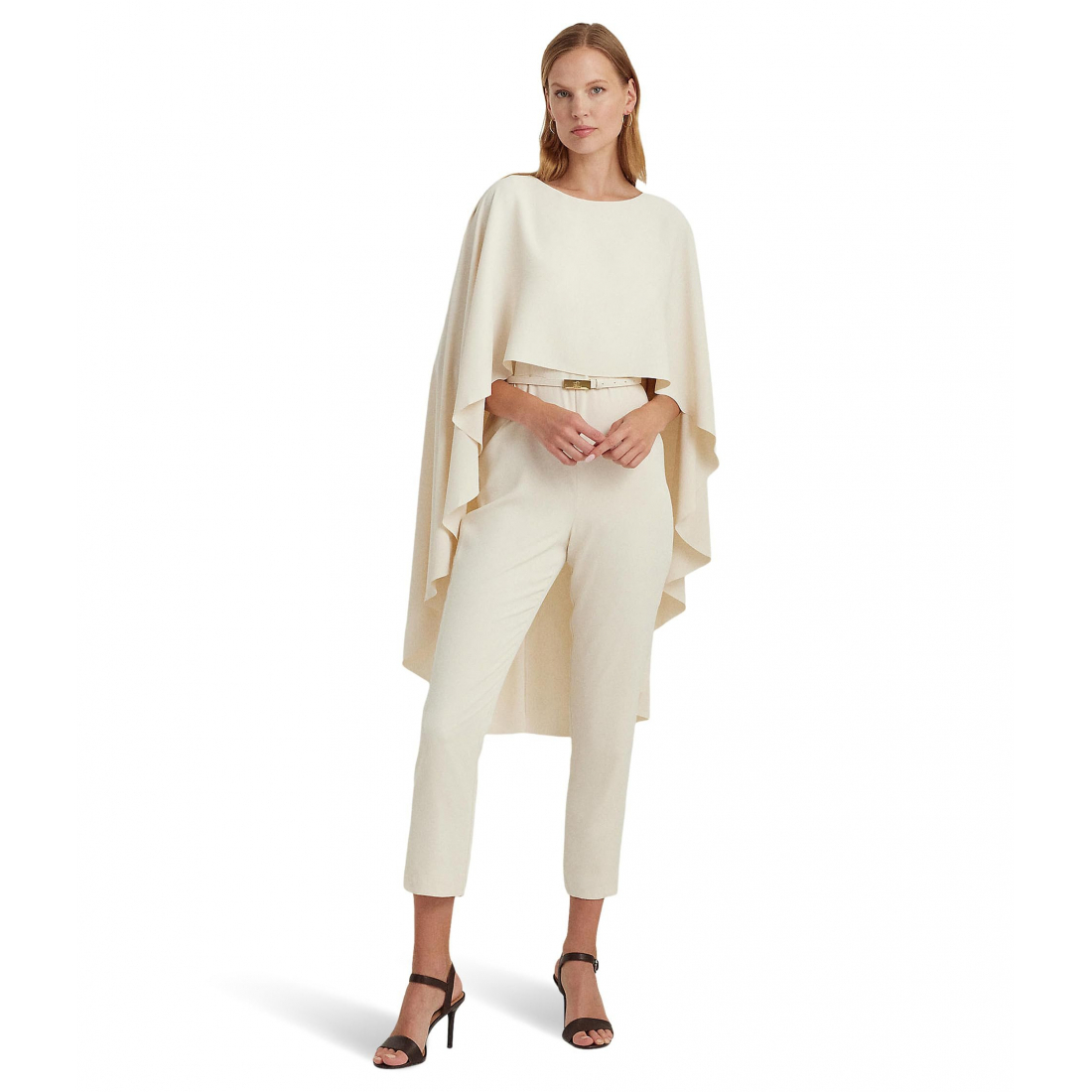 'Belted Cape Georgette Jumpsuit' für Damen