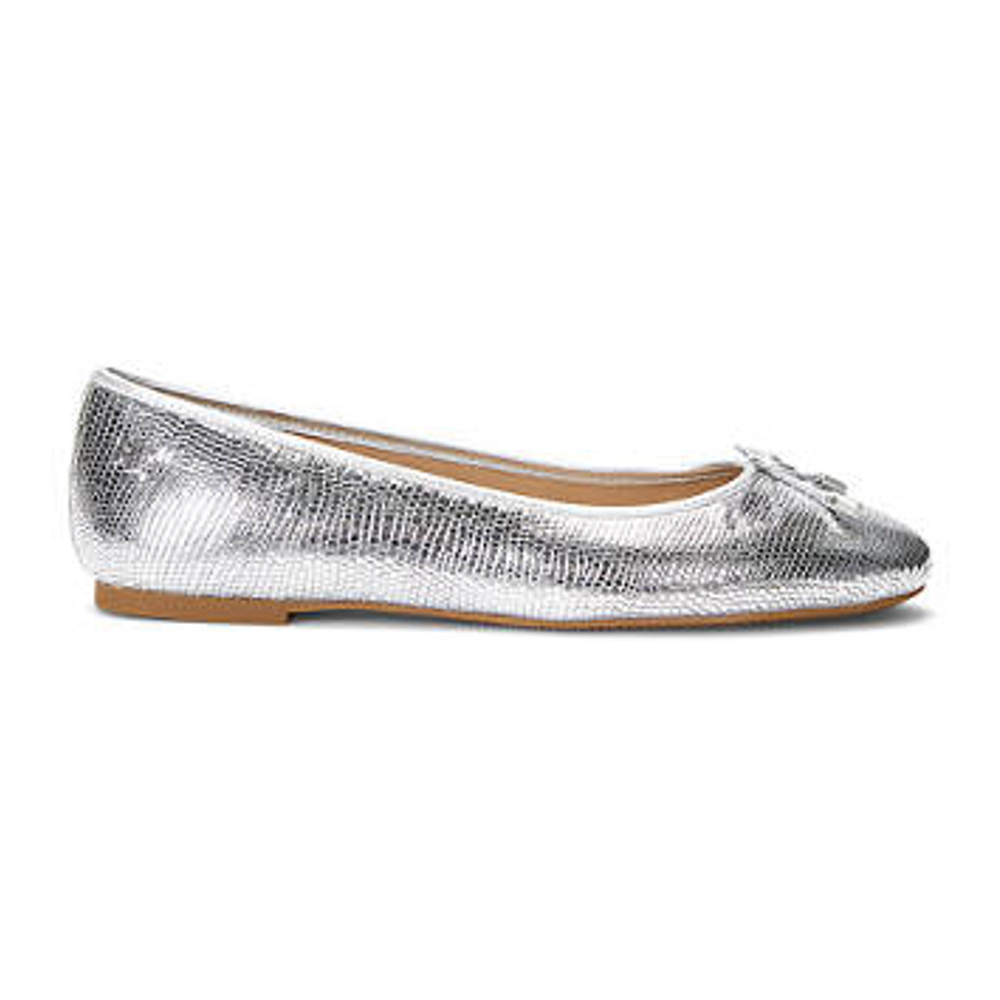 'Jayna Metallic Lizard Embossed Flats' pour Femmes
