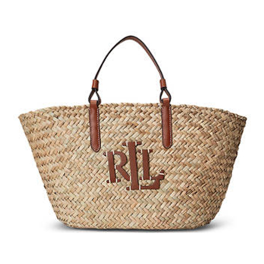 Women's 'Leather-Trim Straw Medium Shelbie' Tote Bag