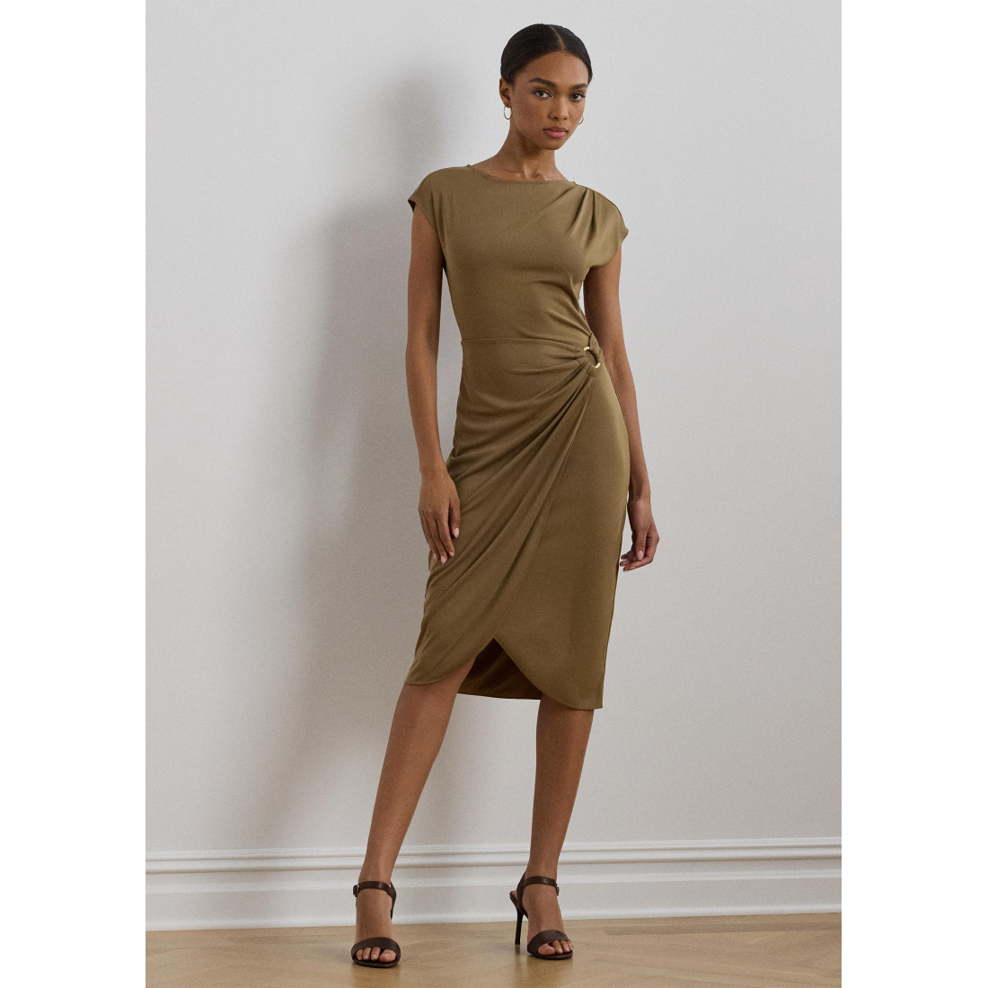 'Ring Trim Jersey Cap Sleeve Dress' pour Femmes
