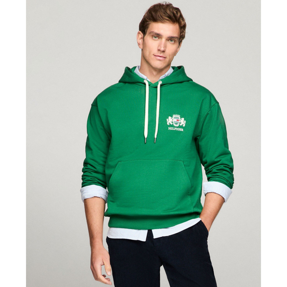 'Embroidered Hilfiger Crest Hoodie' pour Hommes