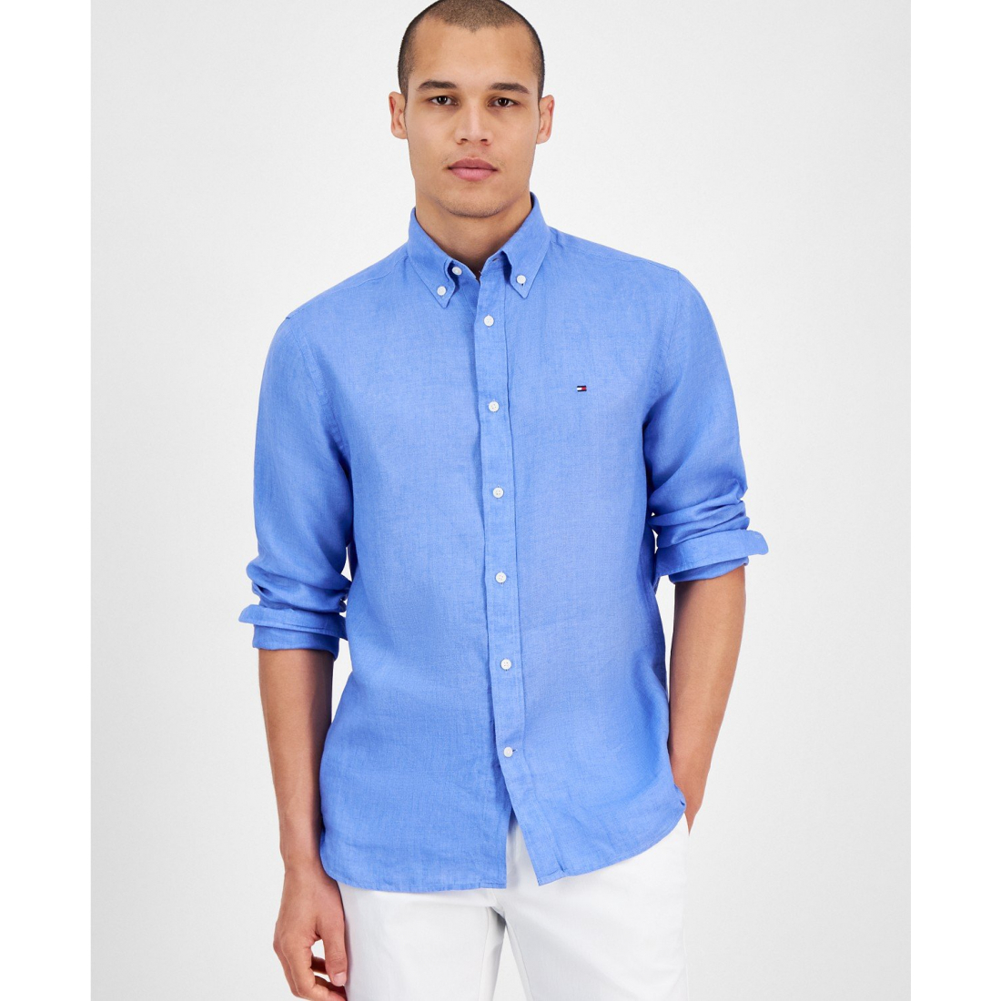 'Regular-Fit Pigment-Dyed Linen Shirt' pour Hommes