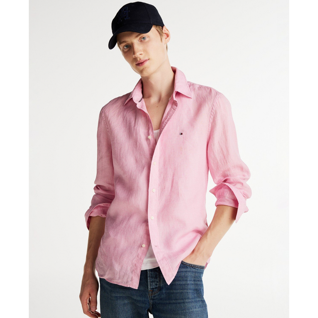 'Regular-Fit Pigment-Dyed Linen Shirt' pour Hommes