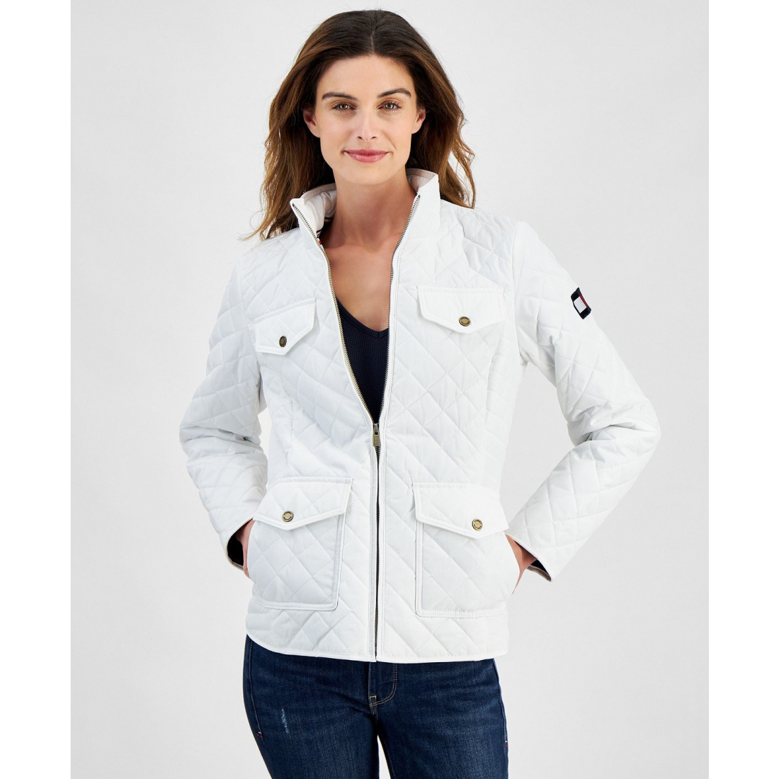 'Quilted Zip-Up Jacket' pour Femmes