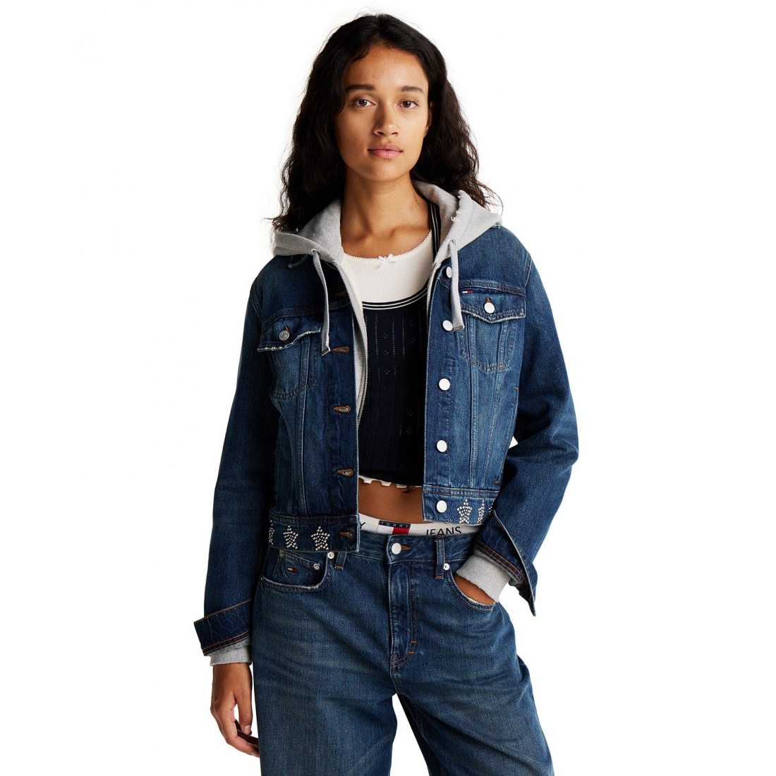 'Studded Star Denim Trucker Jacket' pour Femmes