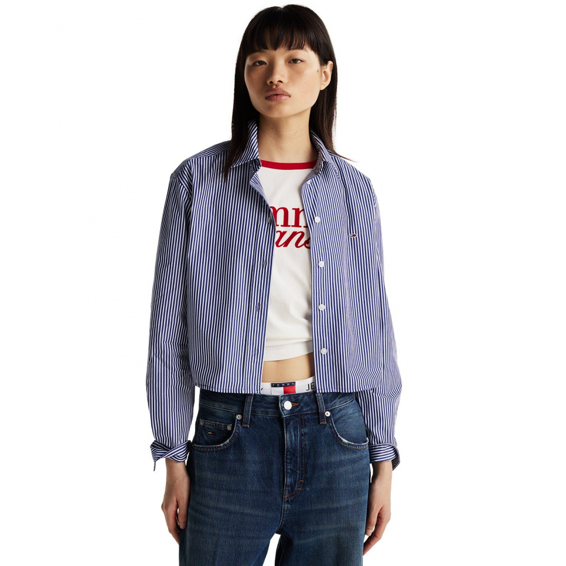 Chemise 'Cropped Relaxed Poplin' pour Femmes