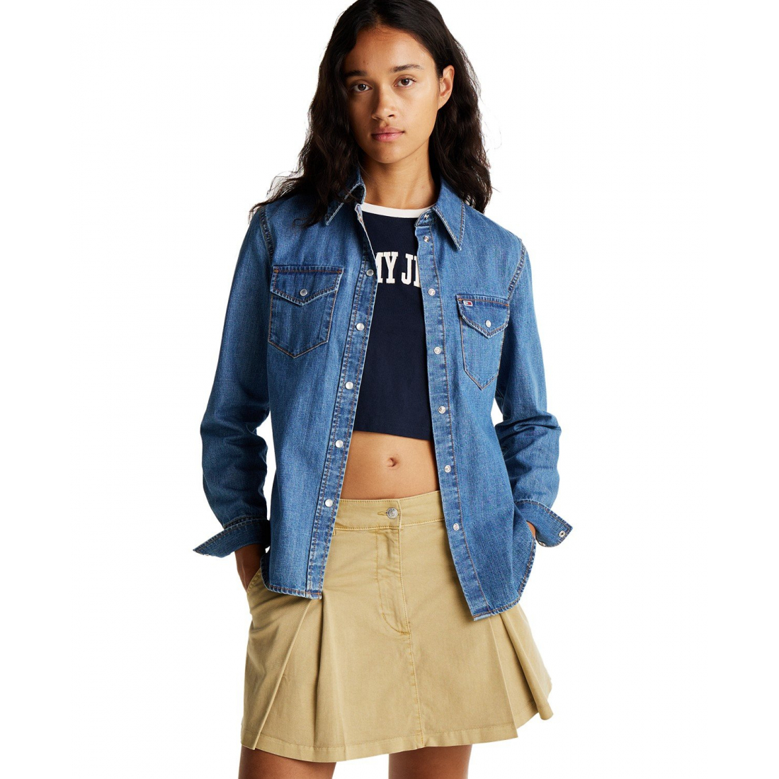 'Western Denim Shirt' pour Femmes