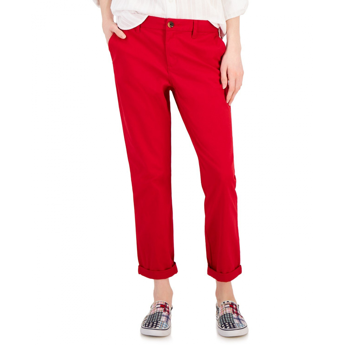 Pantalon 'TH Flex Hampton Cuffed Chino Straight-Leg' pour Femmes