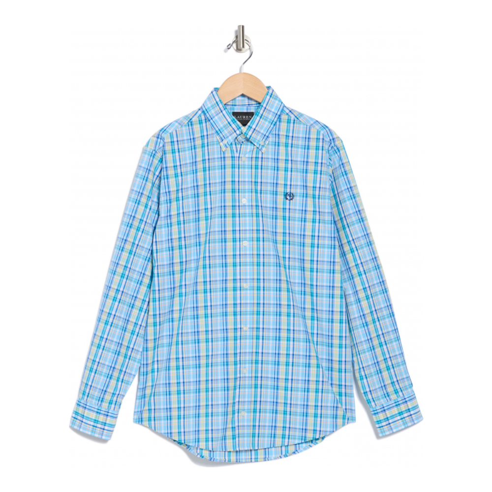 'Plaid Button-Down Shirt' pour Grands garçons