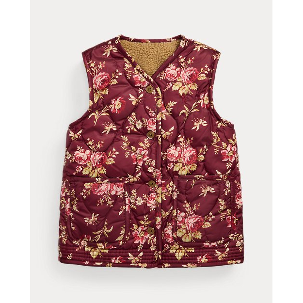 'Quilted Teddy Fleece Reversible Vest' pour Petites filles