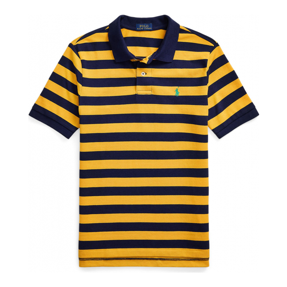 'Striped Cotton Mesh Polo Shirt' pour Grands garçons