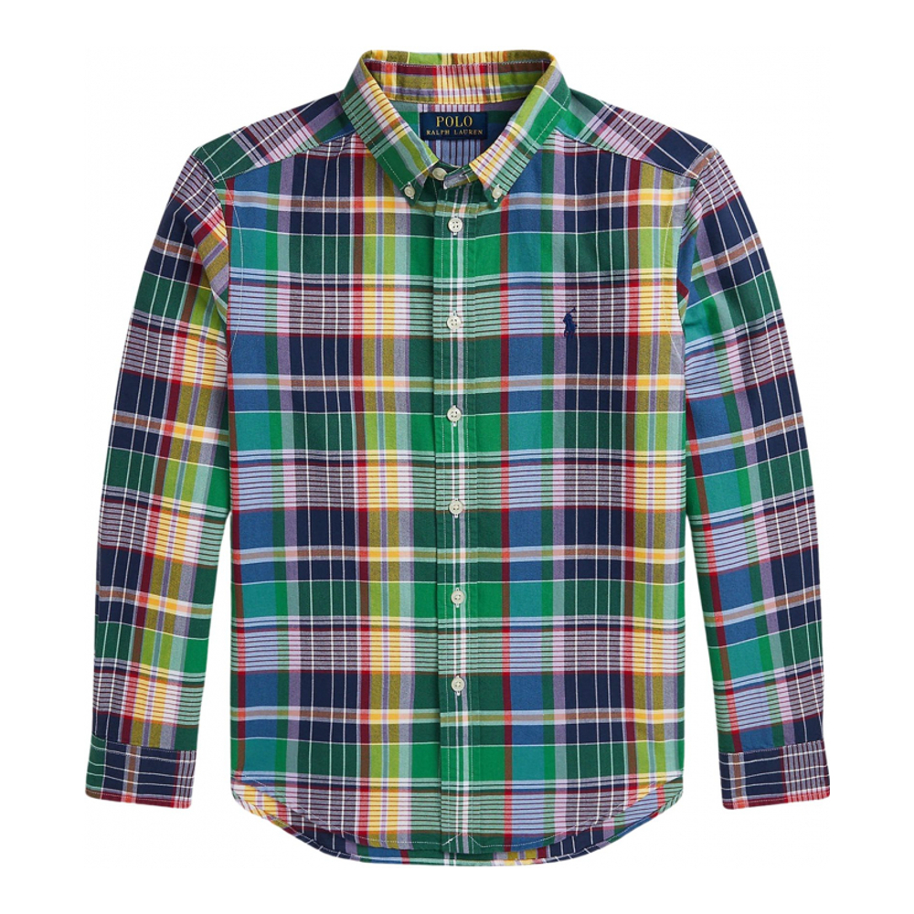 'Plaid Cotton Oxford Shirt' pour Grands garçons