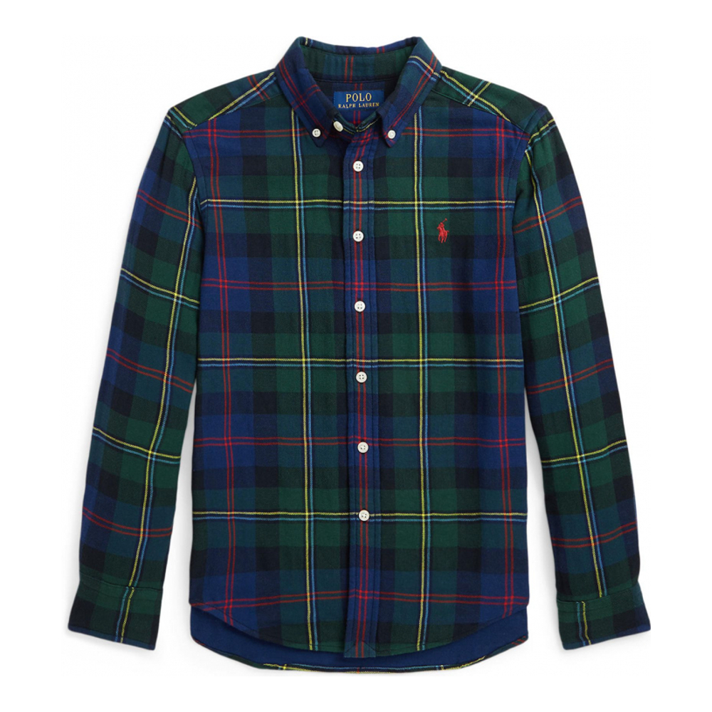 'Buffalo Check Double Faced Cotton Shirt' pour Grands garçons