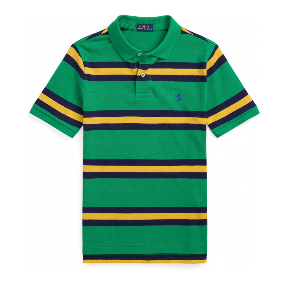 'Striped Cotton Mesh Polo Shirt' pour Grands garçons