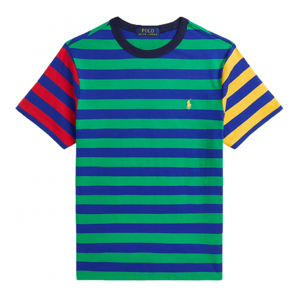 'Striped Cotton Jersey T-Shirt' pour Grands garçons
