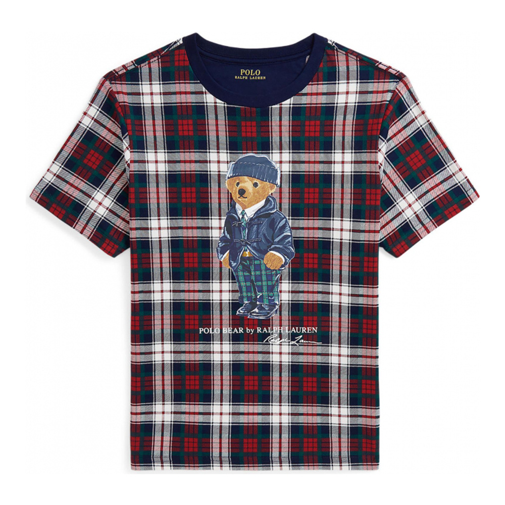 Big Boy's 'Polo Bear Plaid Cotton Jersey T-Shirt'