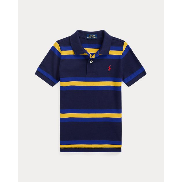 'Striped Cotton Mesh Polo Shirt' pour Petits garçons