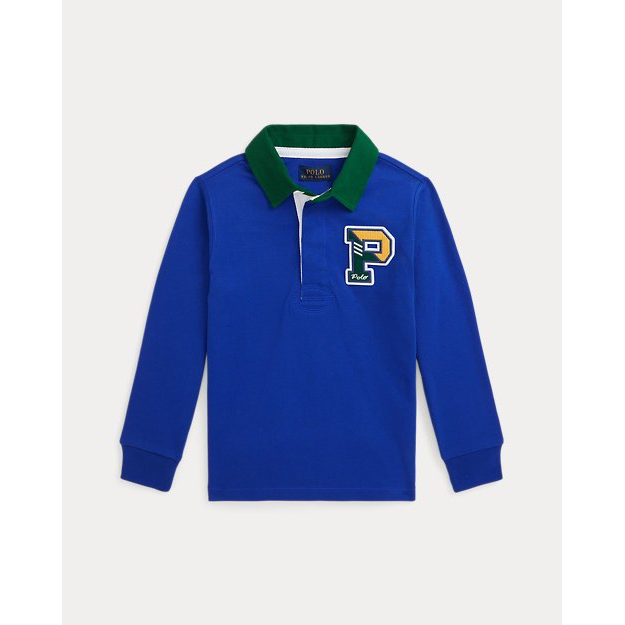 Little Boy's 'Cotton Jersey Letterman Rugby Shirt'