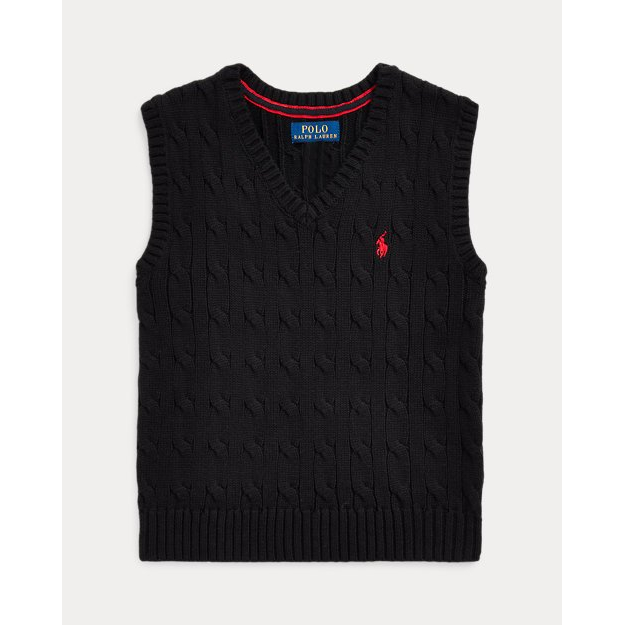 'Cable-Knit Cotton Sweater Vest' pour Garçons