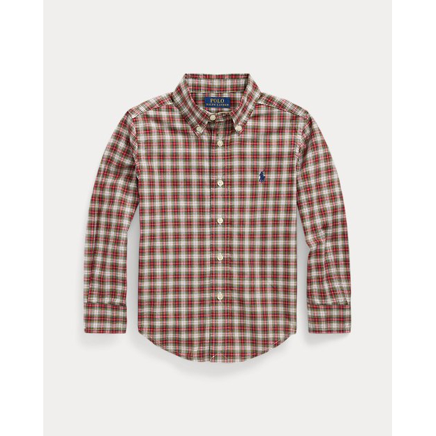 'Plaid Cotton Poplin Shirt' pour Petits garçons