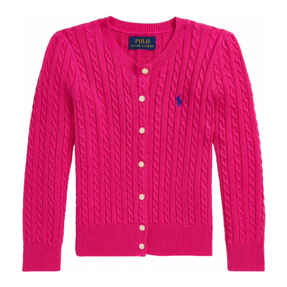 Little Girl's 'Mini Cable Cotton Cardigan'