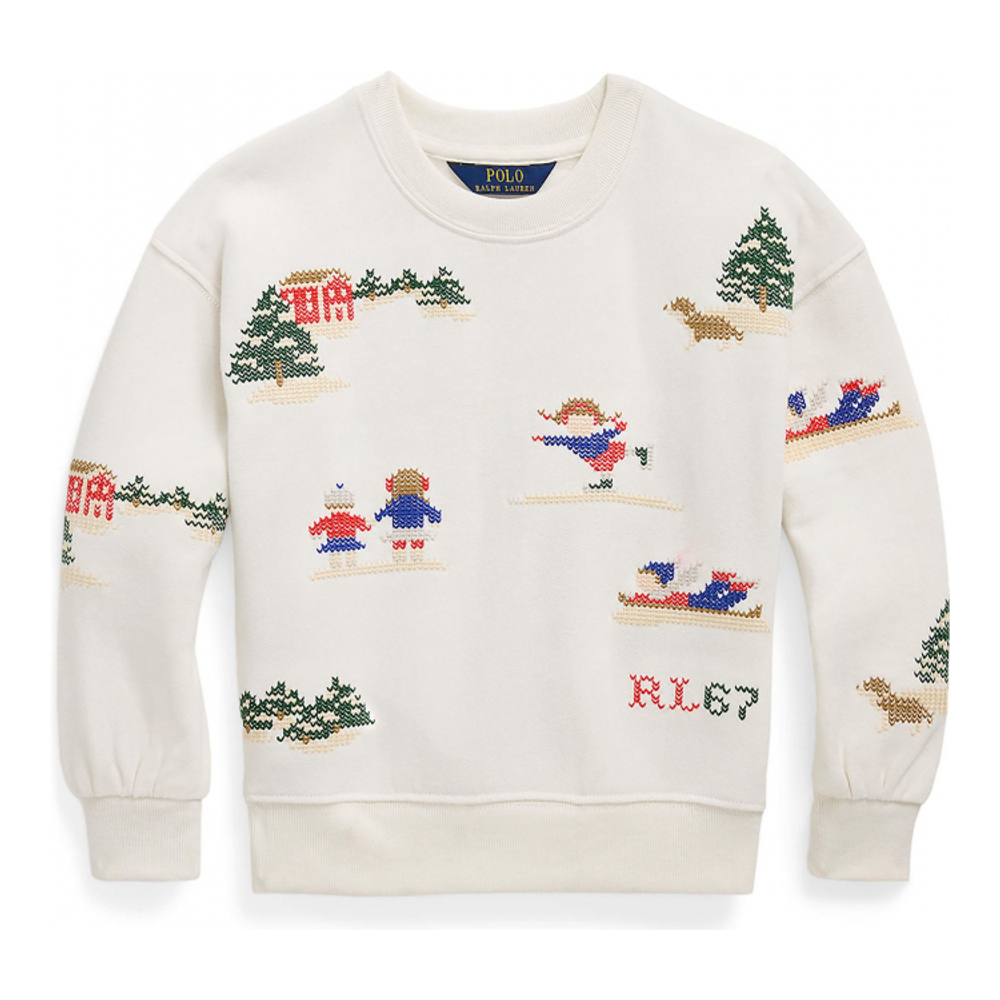 'Embroidered Fleece Sweatshirt' pour Petites filles