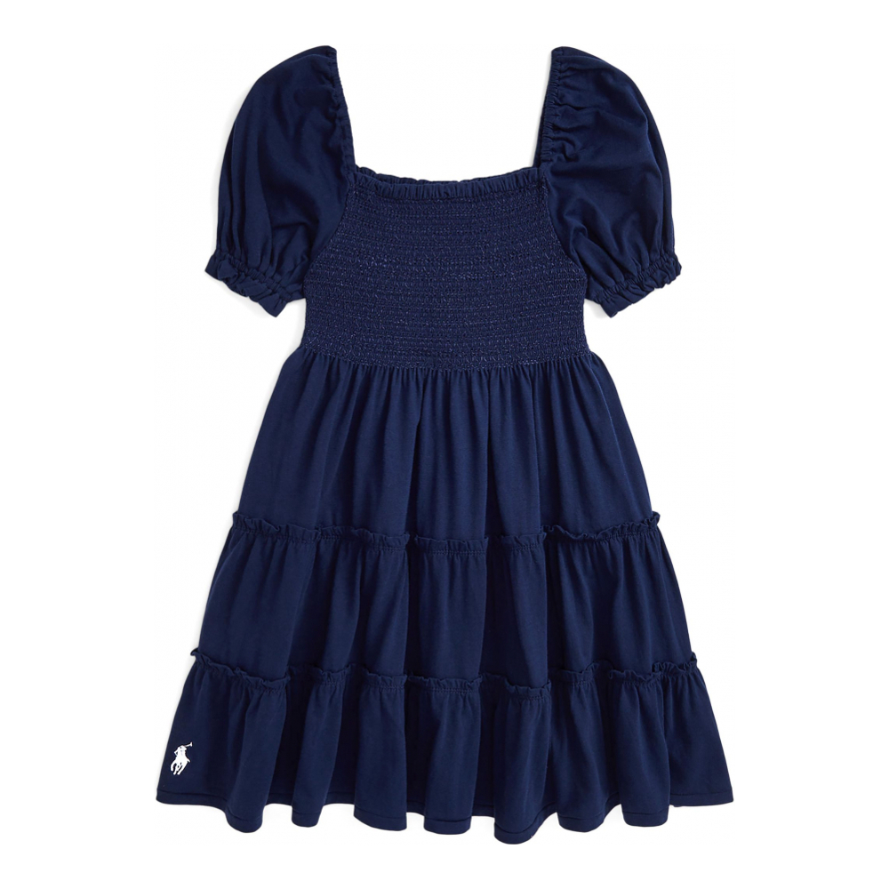 'Smocked Cotton Jersey Dress' pour Grandes filles