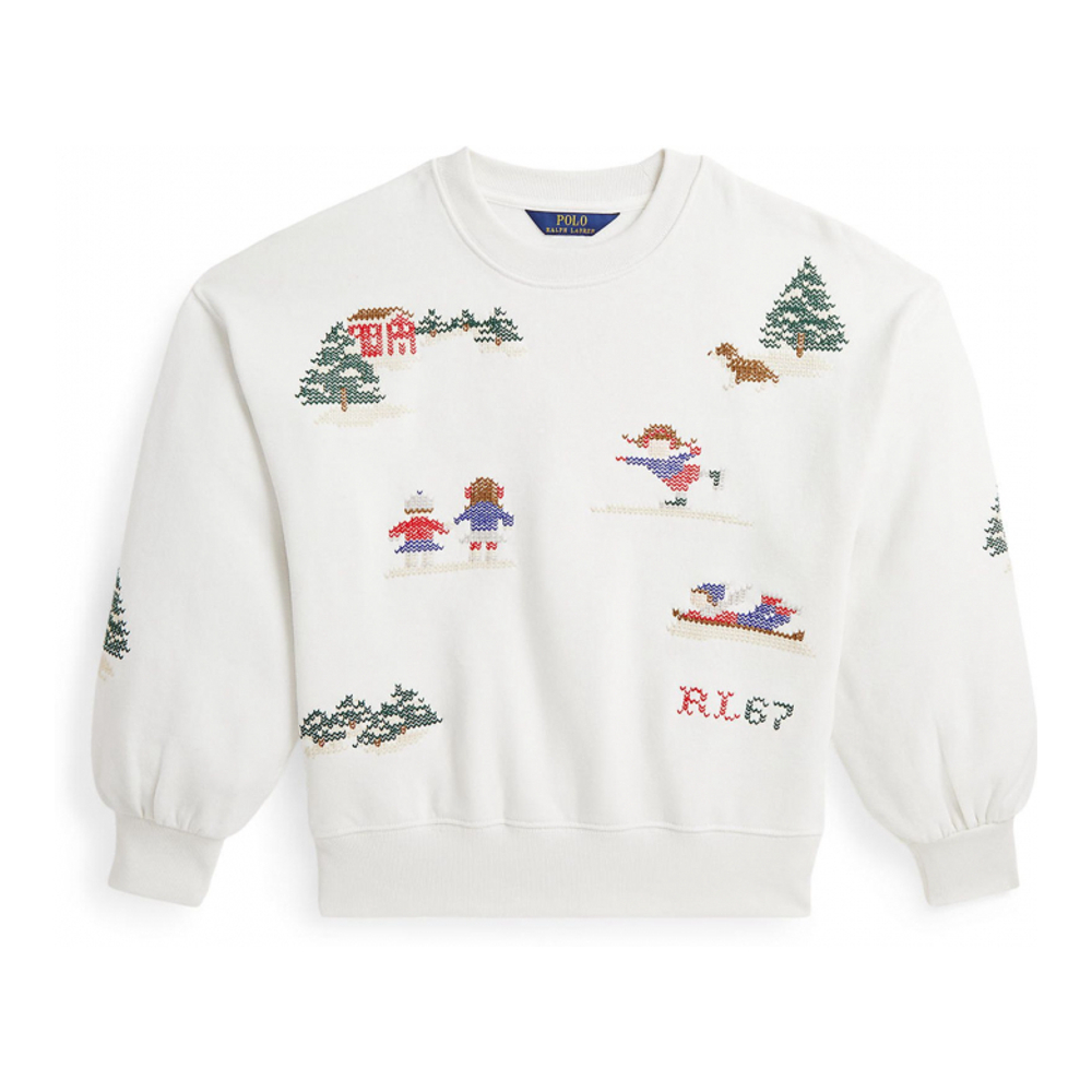 'Embroidered Fleece Sweatshirt' pour Grandes filles