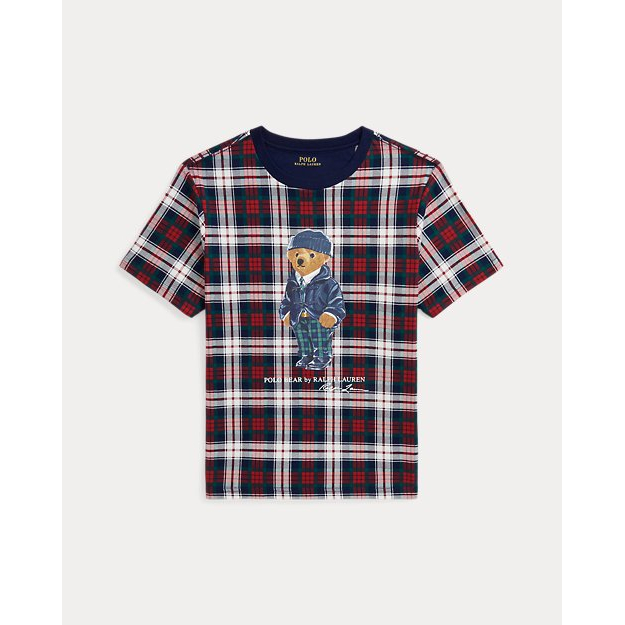 Big Boy's 'Polo Bear Plaid Cotton Jersey Tee'