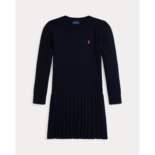 'Mini-Cable Pleated Cotton Sweater Dress' pour Grandes filles