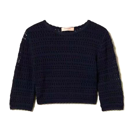 Pull Court 'Perforated Pattern' pour Femmes