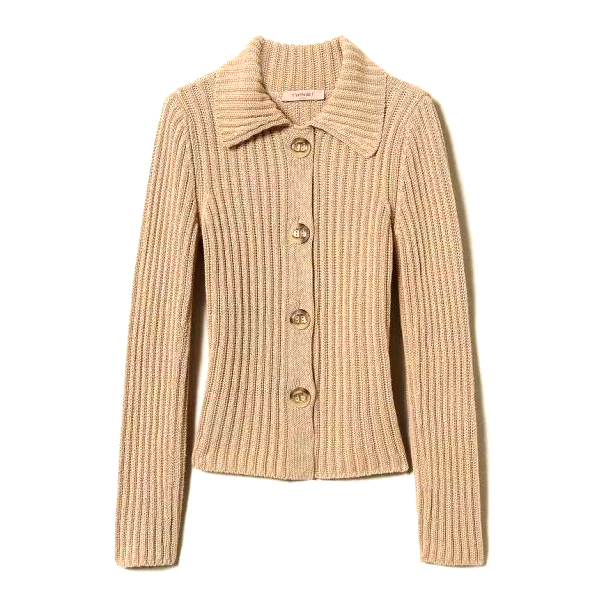 Veste 'Rib Knit With Oval T Buttons' pour Femmes