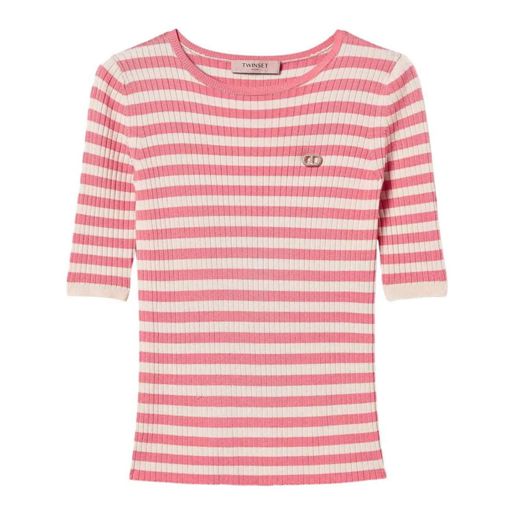 Pull à manches courtes 'Striped' pour Femmes