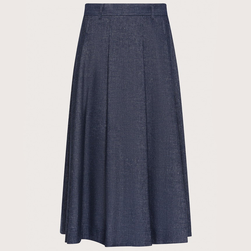 Jupe Midi 'Pleated' pour Femmes
