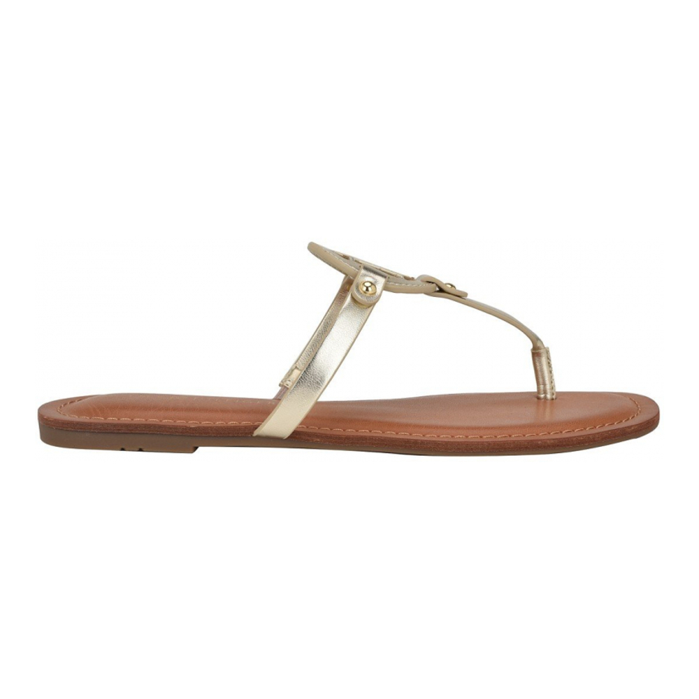 'Litzy Logo T-Strap Flat Sandals' pour Femmes