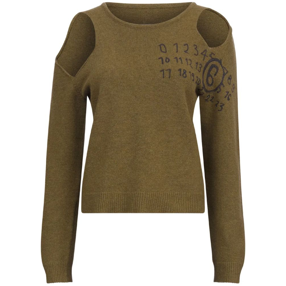 Women's 'Number-Print Cut-Out' Sweater