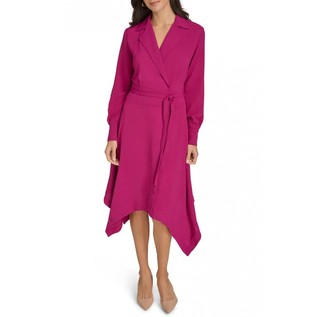 Women's 'Aerowash Long Sleeve High-Low' Shirtdress