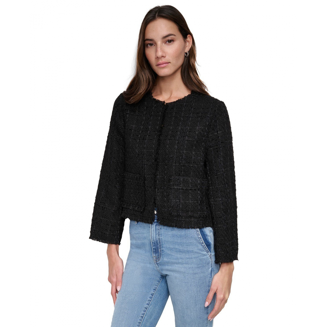 Veste courte 'Frayed Long-Sleeve' pour Femmes