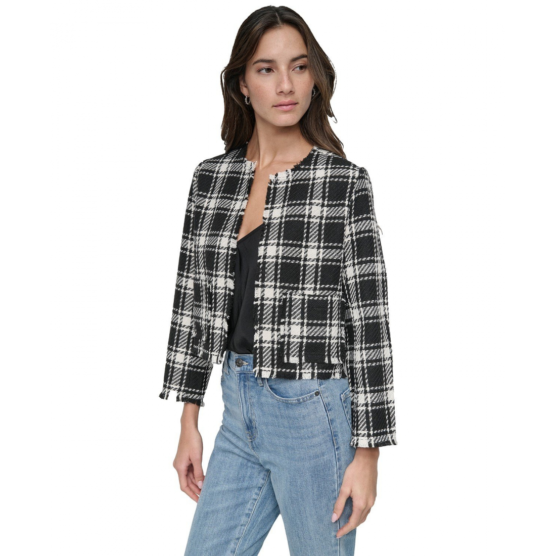 Veste courte 'Frayed Long-Sleeve' pour Femmes