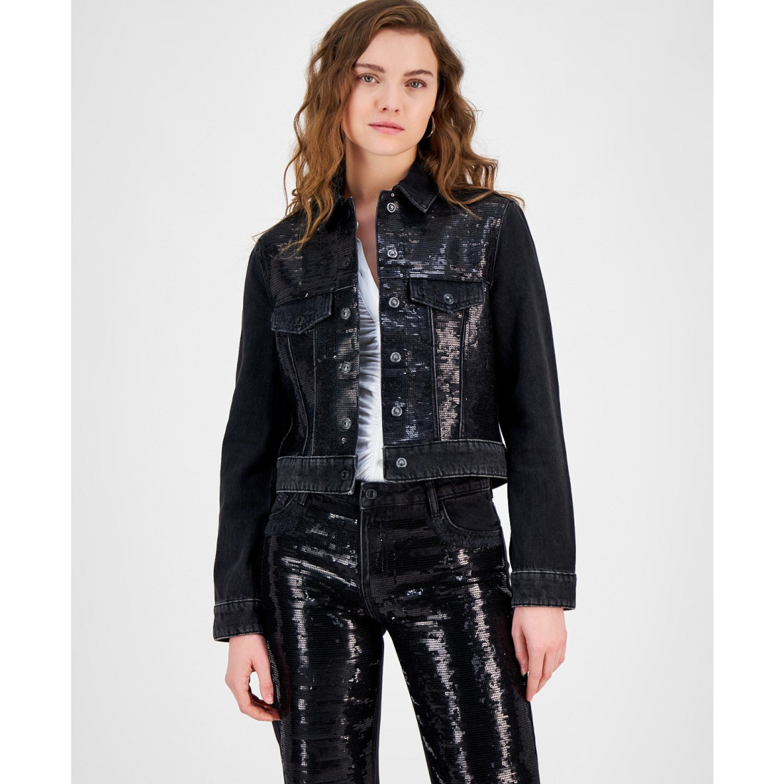 Veste 'Clara Sequin-Front Denim' pour Femmes