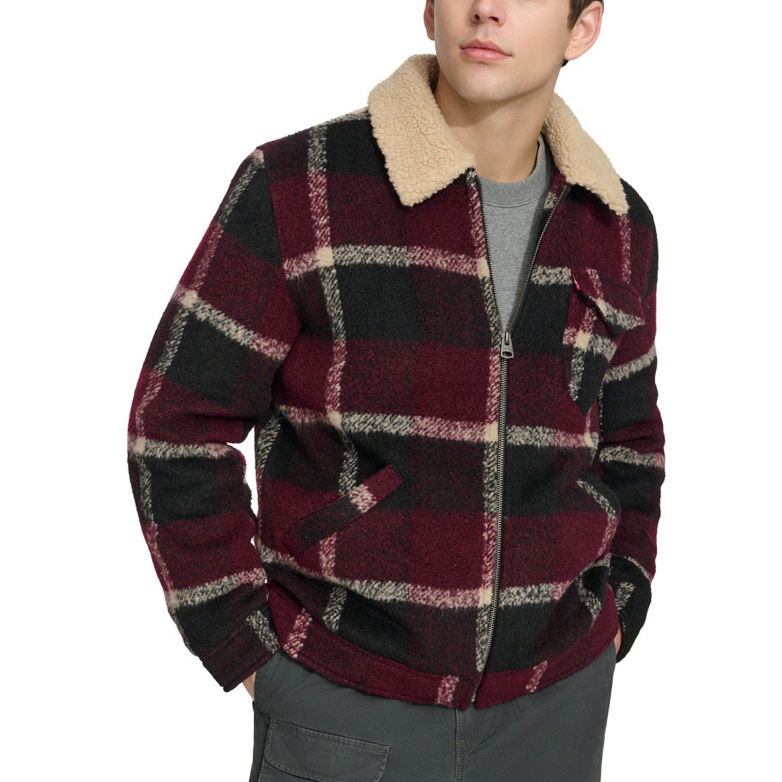 Veste 'Plaid Full-Zip Depot with Fleece Collar' pour Hommes