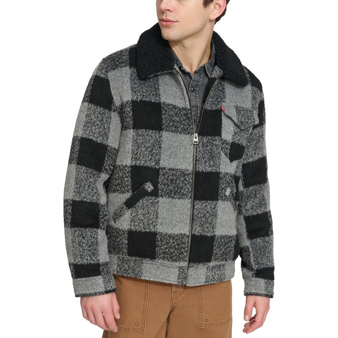 Veste 'Plaid Full-Zip Depot with Fleece Collar' pour Hommes