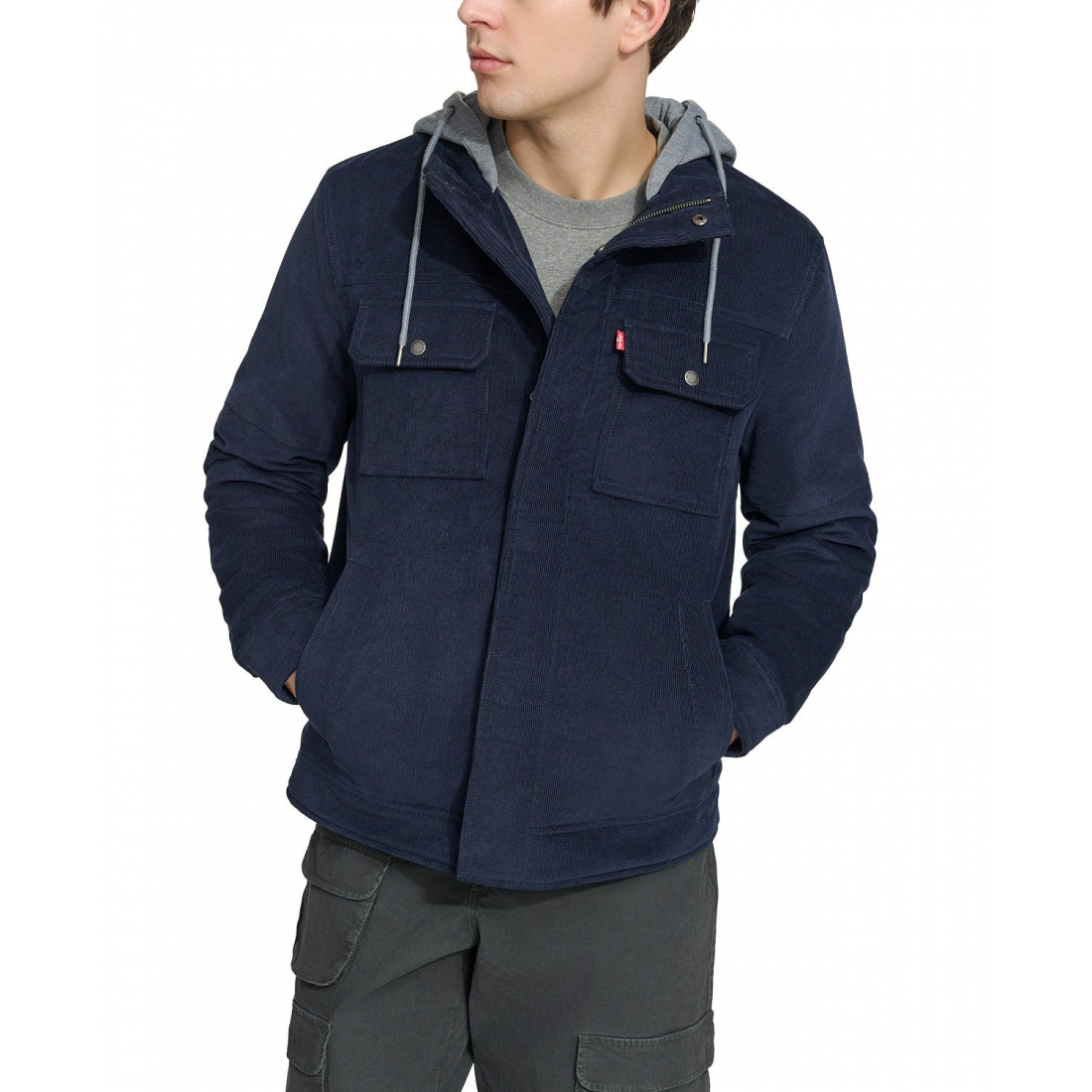 'Hooded Corduroy Zip' Jacke für Herren
