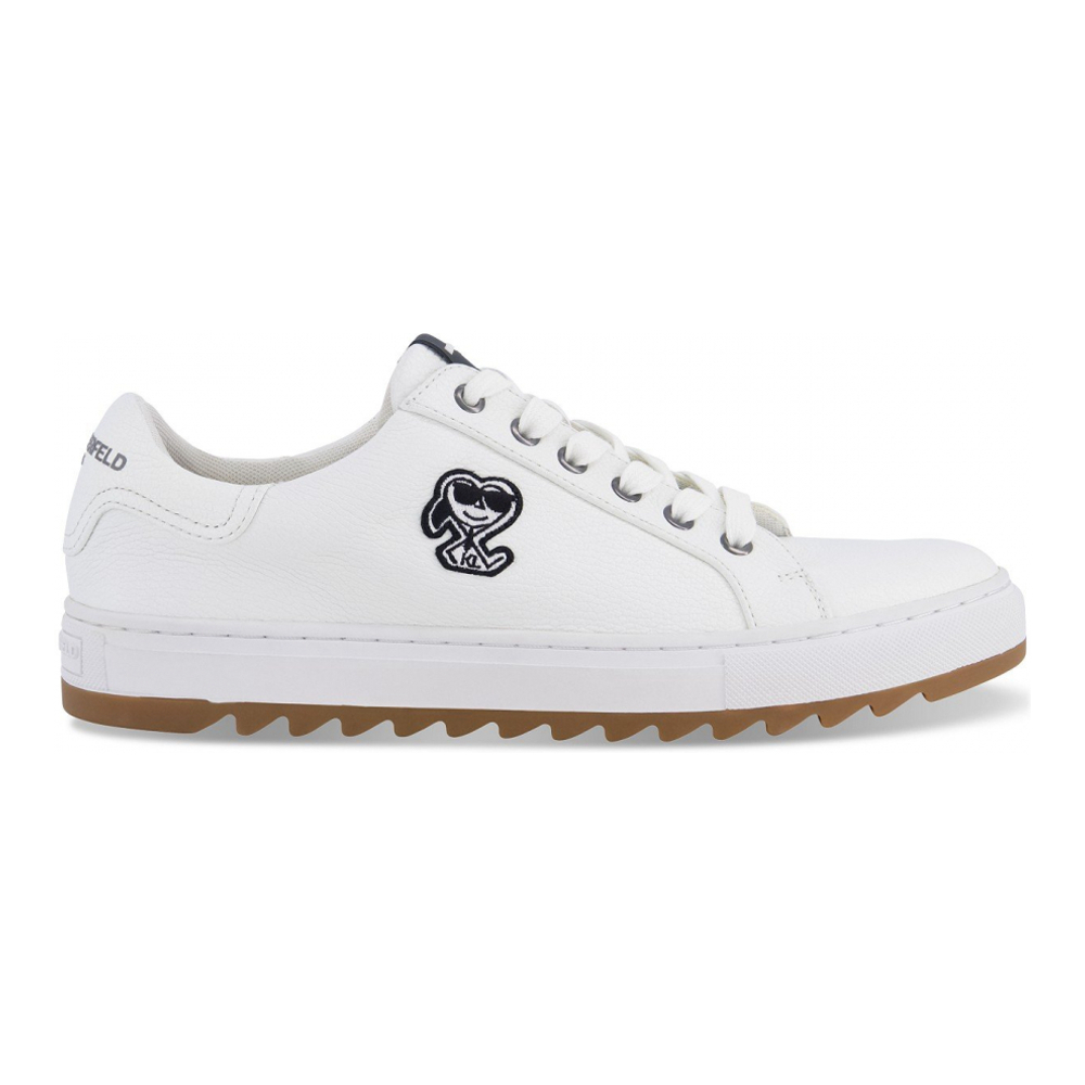 Men's 'Side Heart Logo Patch Tumbled Leather Sneaker'