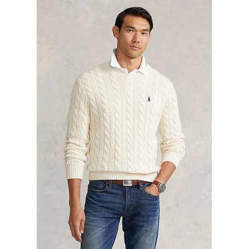 Men's 'Cotton Cable Knit Driver Long Sleeve Sweater'