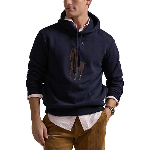 Men's 'Leather-Pony Fleece' Hoodie