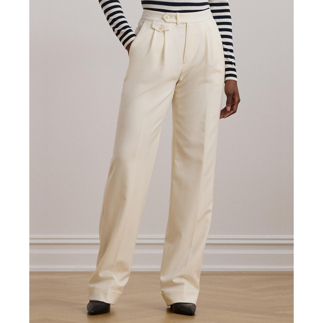 Women's 'Pleated Twill Straight' Trousers